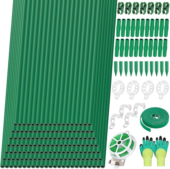 Lezmarket 150 Pack Garden Stakes, Plant Support Stakes, DIY 4ft 5ft 6ft 7ft by Lezmarket