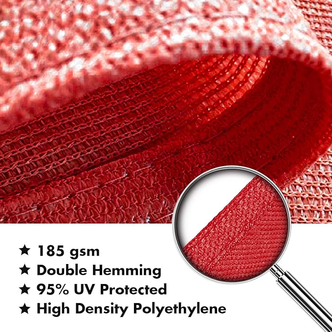 KANAGAWA Sun Shade Sail 10'x10' Scarlet Rectangle UV Block Canopy Awning - Image 5