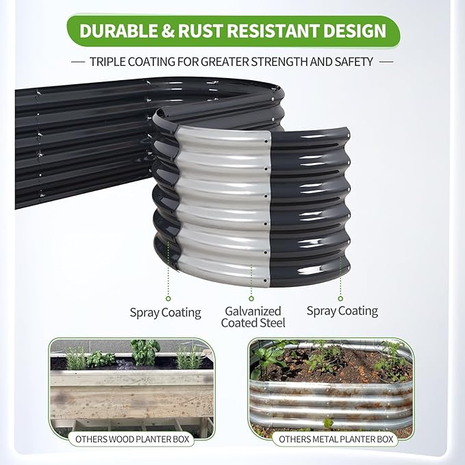 Galvanized Raised Garden Bed Outdoor- Raised Beds - Image 3