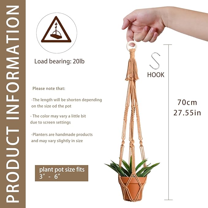 Artilady Plant Hanger Indoor Macrame Hanging Planters - Image 4