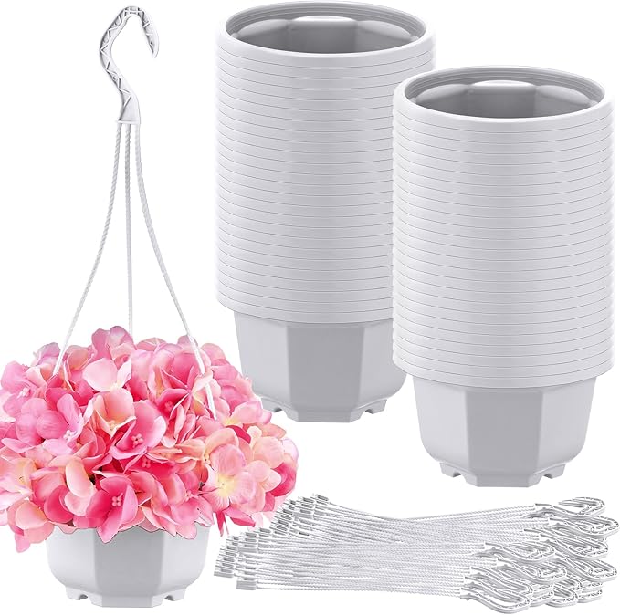 Roshtia 50 Pcs 5.9 inch Plastic Hanging Plant Pots by Roshtia
