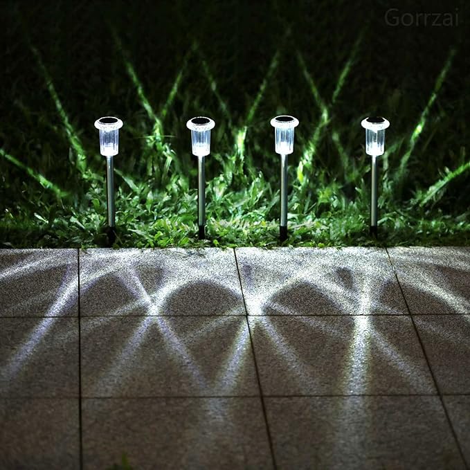 Solar Pathway Lights 10 Pack Christmas Solar Lights Outdoor Waterproof 6000K - Image 6