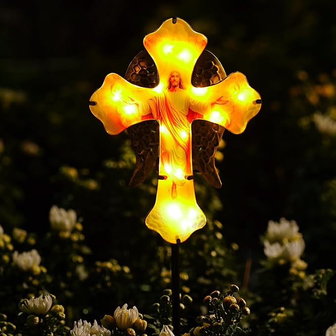 Solar Jesus Cross Garden Lights by Unknown