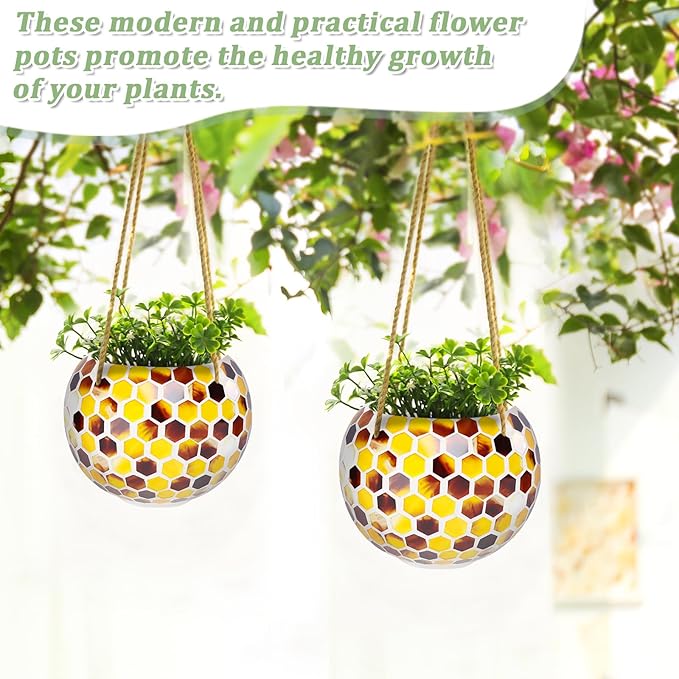 Hanging Planter Mosaic Garden Pot Small Flower Pot - Image 9