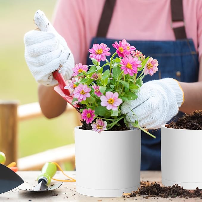 8/7/6 inch Plant Pots, 3 Pack Cylinder Flower Pots - Image 3