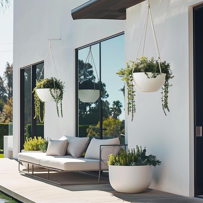 LA JOLIE MUSE Hanging Planters for Outdoor Plants, Large Hanging Planter - Image 3