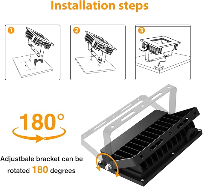 Onforu 80W Flood Lights Outdoor, 8000lm Bright LED Work Light - Image 3