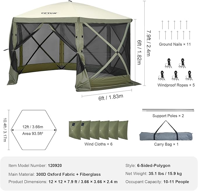 VEVOR 12x12ft Pop Up Gazebo Tent - Image 8