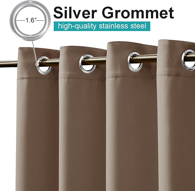 NICETOWN Patio Curtain Waterproof 1 Panel, W52 x L72 inch Premium Thick Privacy - Image 3