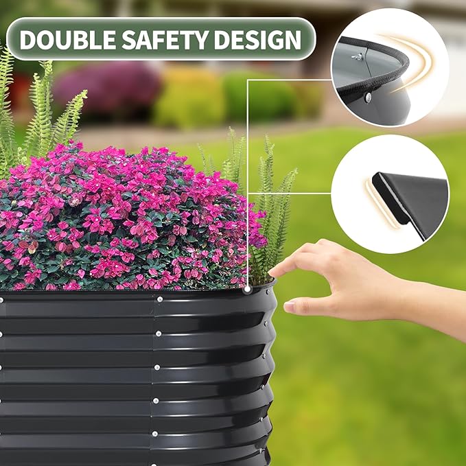 1MORE Galvanized Raised Garden Bed- Planter Garden Boxes Outdoor, Raised Beds - Image 4