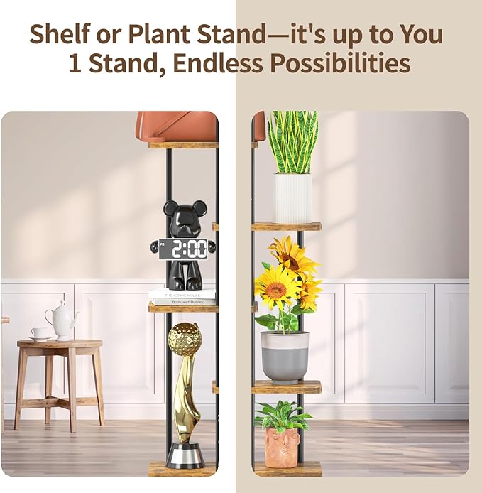 LASZOLA Black 7 Tiered Wood Plant Stand Indoor - Image 8