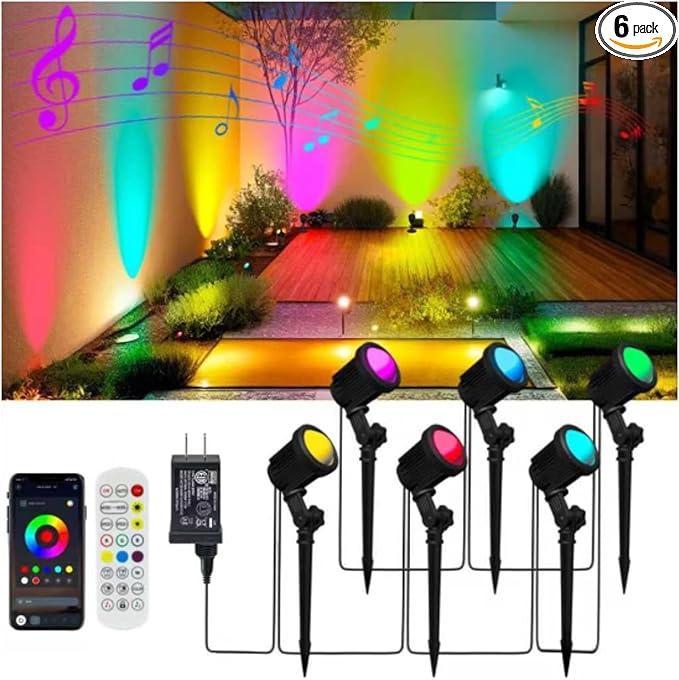 Smart Landscape Spotlights, Low Voltage IP67 Waterproof Outdoor Spot Lights by Unknown