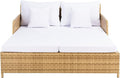SAFAVIEH Outdoor Collection Cadeo Natural/White Cushion Daybed PAT7500D by SAFAVIEH