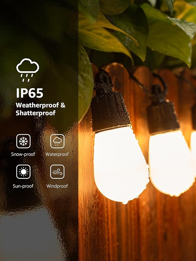 Lepro ZB1 AI Smart Outdoor String Lights APP Control, 54 ft RGB+IC+Warm White - Image 4