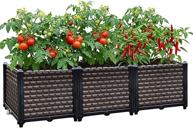 Large Planters for Outdoor Plants 14" Tall Planter Box, Raised Beds for by TooCust