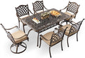 7-Piece Cast Aluminum Patio Furniture, Patio Dining Set by Unknown