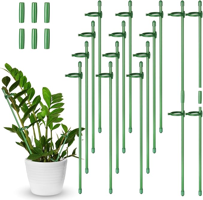 meekoo 12 Pcs Adjustable Garden Plant Support Stakes Single Stem Plant Cage by meekoo
