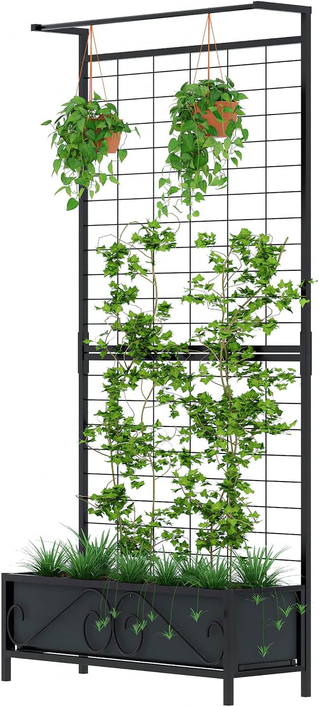 Zhongma Metal Planter with Trellis Raised Bed with Trellis - Image 4