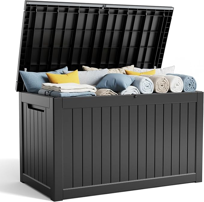 Deck Box - 280 Gallon Large Outdoor Storage box, Waterproof Patio Furniture and by MAIUSCOLI