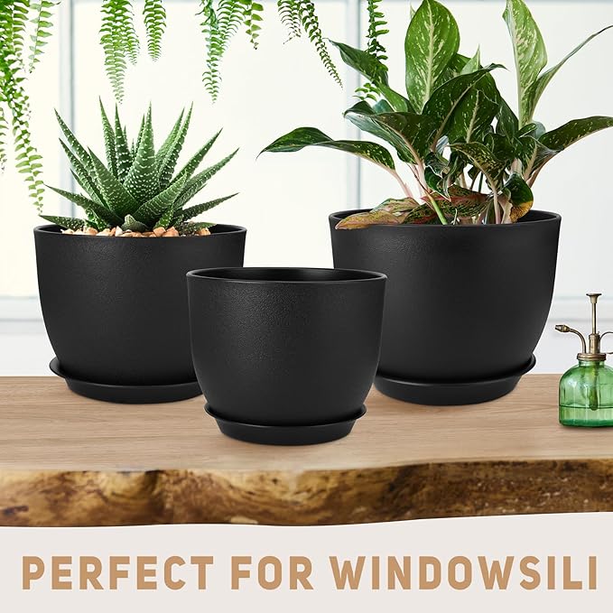 Plant Pots 12/10/9 inch Set of 3, Flower Pots - Image 5