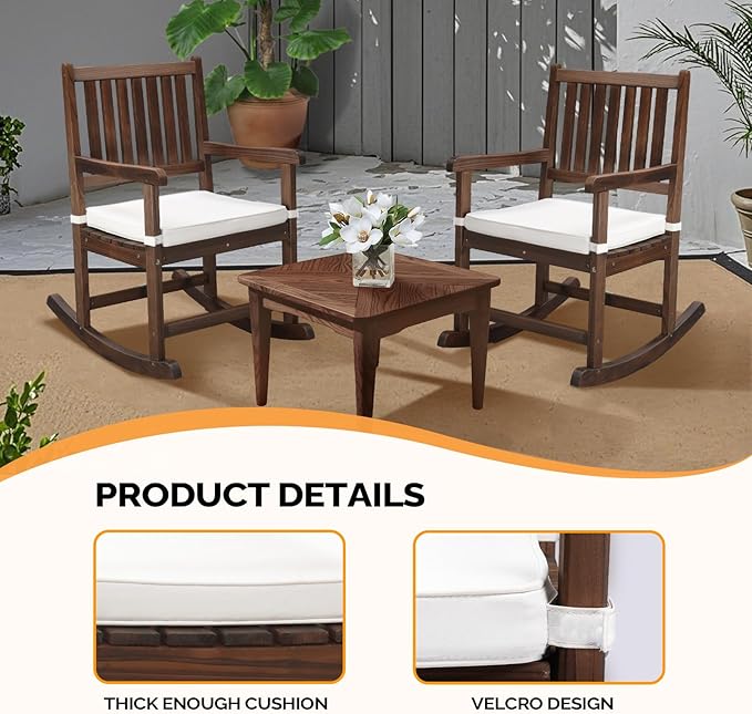 VINGLI Outdoor Rocking Chair, Weatherproof Rocker - Image 6