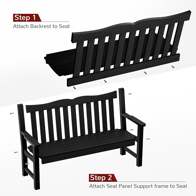 Stoog All-Weather Outdoor Benches Set of 2, Never Fade & Rust-Proof HIPS - Image 8