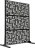 Oakland Living 6 ft. X 4 ft. Black Freestanding Metal Privacy Screen Room by Oakland+Living