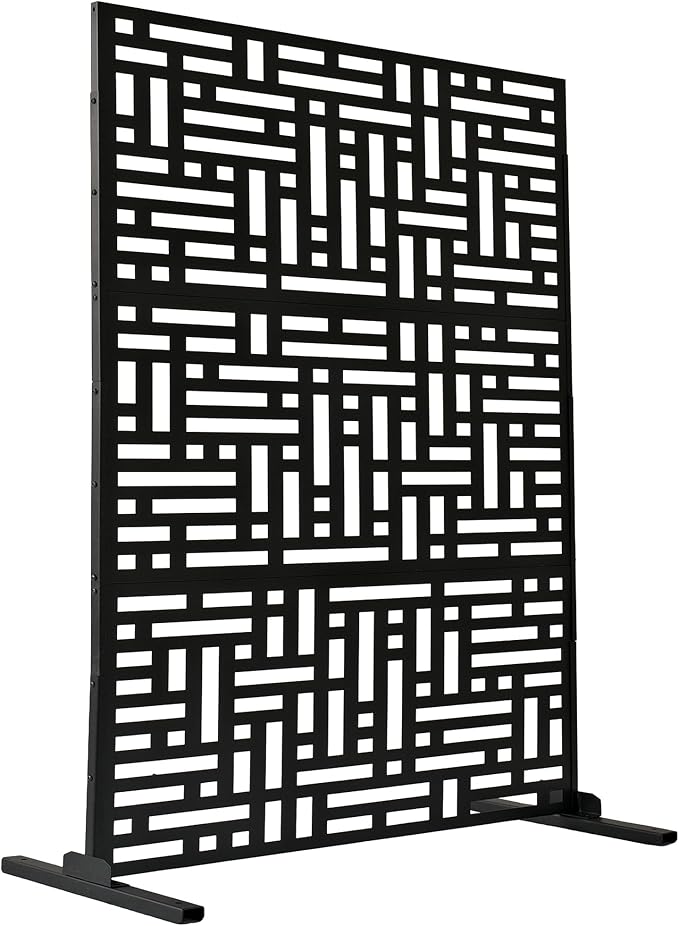 Oakland Living 6 ft. X 4 ft. Black Freestanding Metal Privacy Screen Room by Oakland+Living