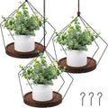3 Pack Hanging Planters for Indoor Black Plant Hanger by Threehoney