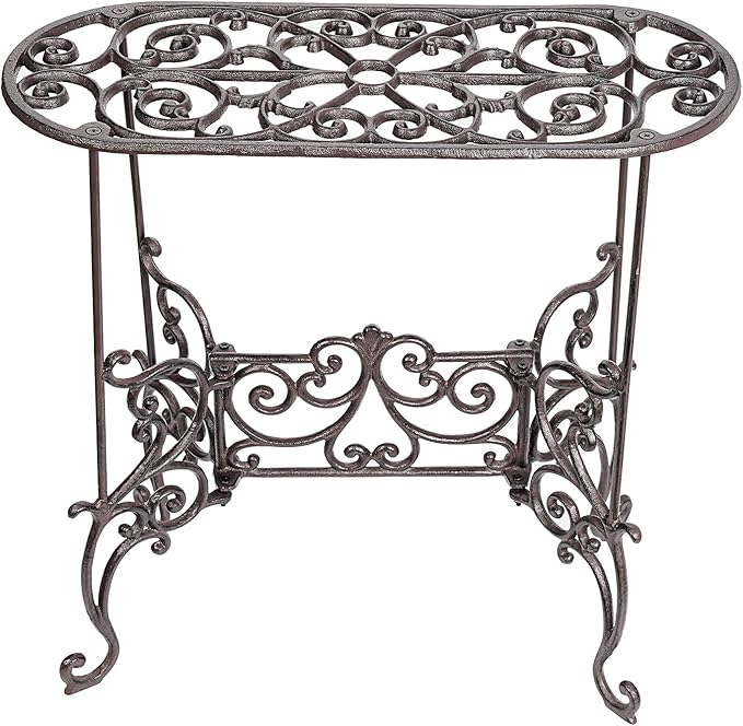 Sungmor Heavy Duty Cast Iron Potted Plant Stand Garden Table by Sungmor
