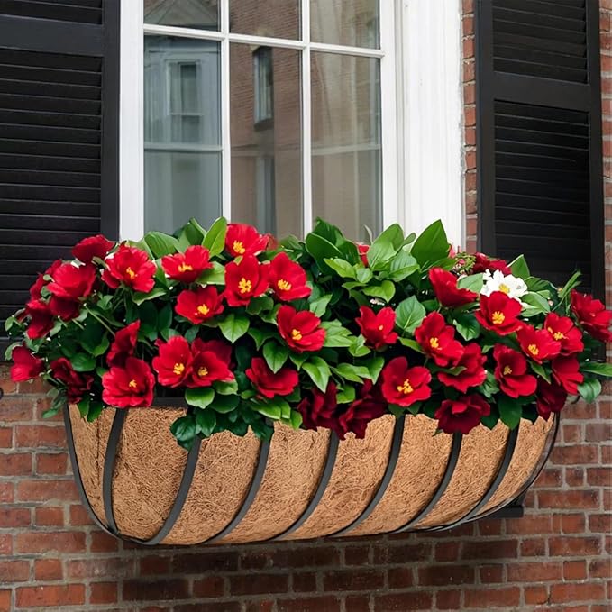 hehimhis Balcony Planters Railing Hanging 24inch 4 Pack Window Planter Box - Image 7