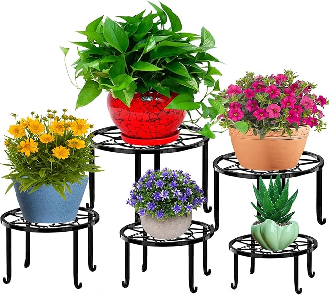 5 Pack Metal Plant Stands, Heavy Duty Potted Holder by Autopromake