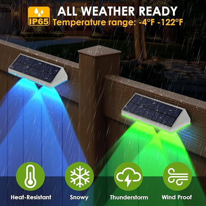 8 Pack Solar Fence Lights Outdoor - Image 4