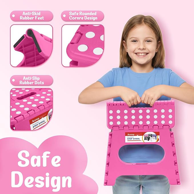 ACSTEP Folding Step Stool 11 Inch, Sturdy Plastic Foldable Step Stool - Image 3