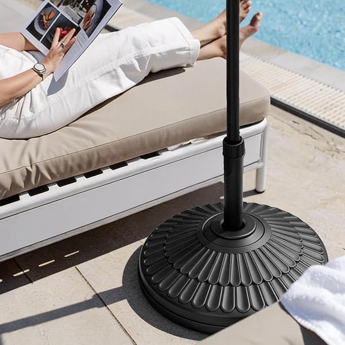wikiwiki 80 Lbs HDPE Round Patio Umbrella Base, Weighted Umbrella Stands Fits - Image 5