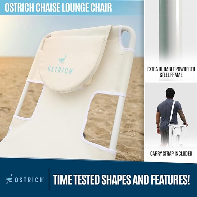 Ostrich 72 by 22 Inch Versatile Chaise Lounge Portable Reclining Lounger - Image 6