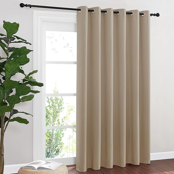NICETOWN Blackout Sliding Door Curtains 84 Inch Length, Extra Wide Room Divider by NICETOWN