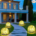 Solar Garden Lights, 4 Pack 120 LED Multicolor Cracked Glass Solar Outdoor by Keevvon