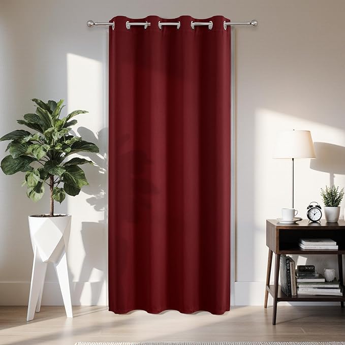 Joydeco Blackout Door Curtain for Doorway Privacy 108 Inches Long, Grommet by JOYDECO