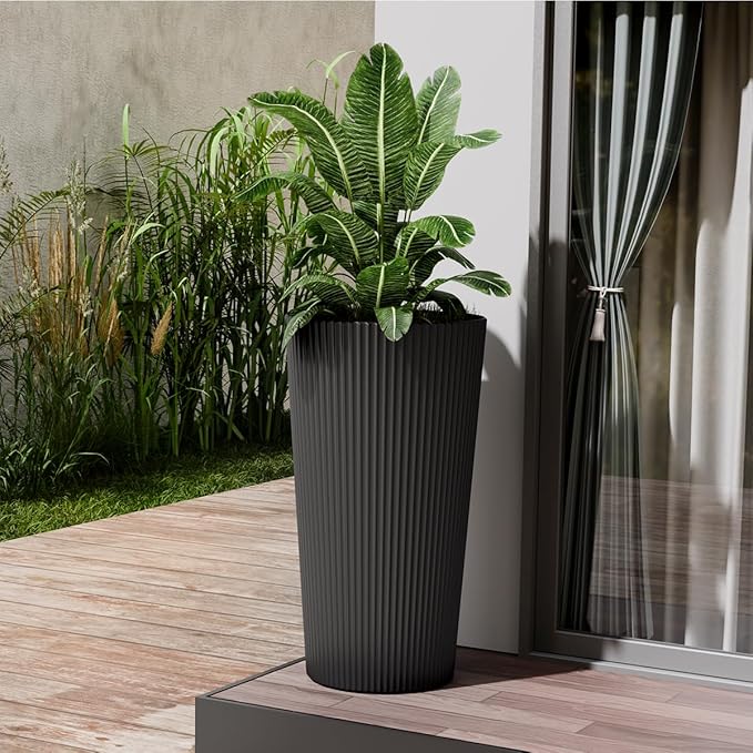 23.6" Tall Planters for Outdoor Plants, Large Outdoor Planters for Front Porch - Image 7