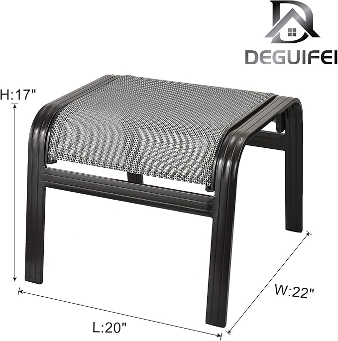 Patio Ottomans Outdoor Foot Rest Aluminum Patio Footstool Samll Seat Wicker - Image 3