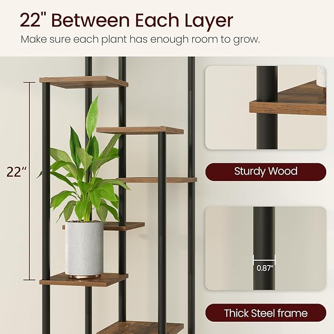 10 Tier Plant Stand Indoor, Tiered Corner Plant Shelf Flower Stand - Image 3