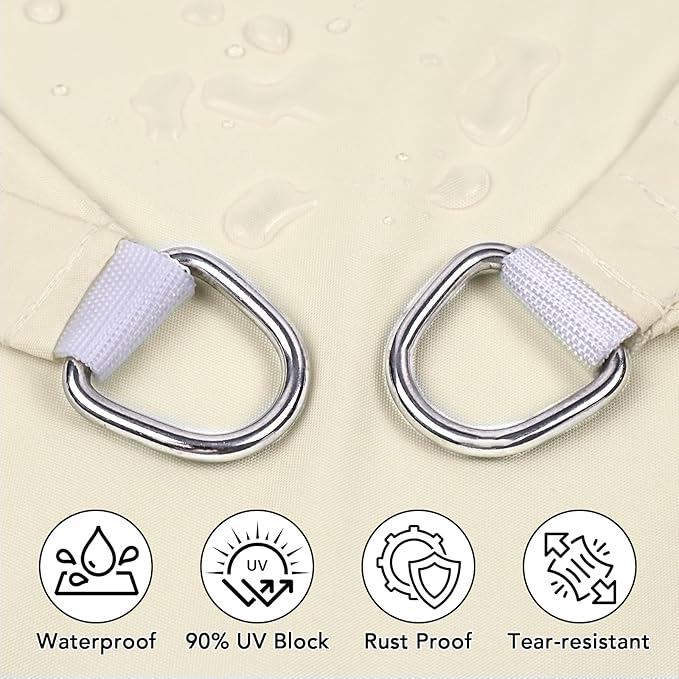 Artpuch Waterproof Sun Shade Sail, UV Resistant Rain Canopy, Curved Edges Shade - Image 2