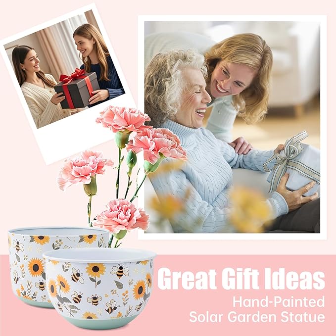 Butterfly & Bee Metal Planters Set of 2 – Decorative Flower Pots - Image 6