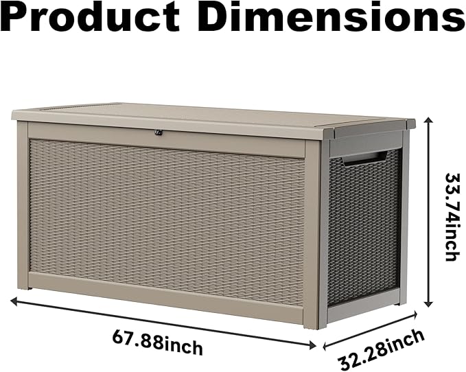 310 Gallon Lockable Outdoor Storage Box – Waterproof Resin Deck Box - Image 2