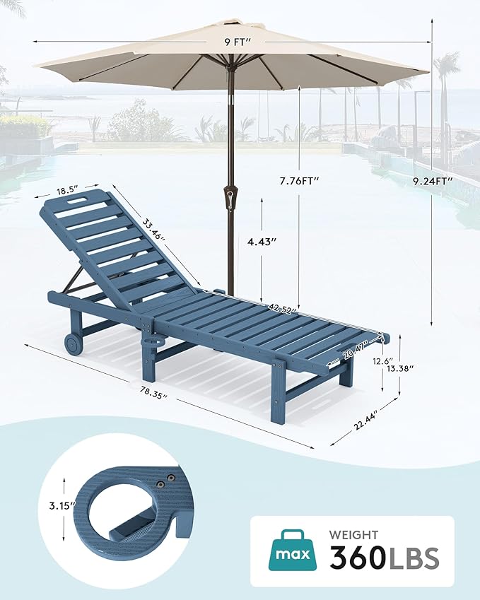 SERWALL Outdoor Chaise Lounge Set of 2 - Image 2