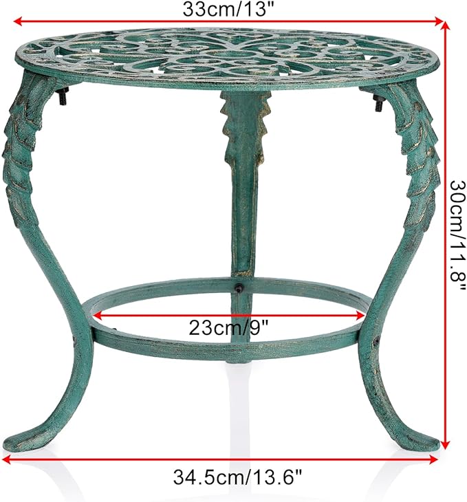 OwnMy Cast Iron Plant Stand Heavy Duty Vintage Wrought Iron Flower Pot Holder - Image 3