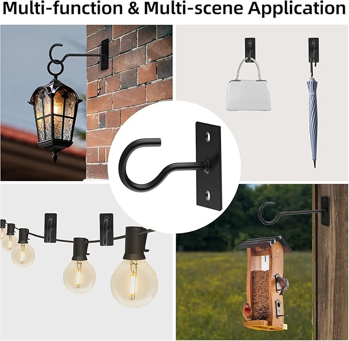 Ceiling Hooks for Hanging Plants 20Pcs Black - Image 5