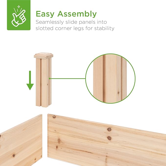 Best Choice Products 8x2ft Outdoor Wooden Raised Garden Bed Planter - Image 3