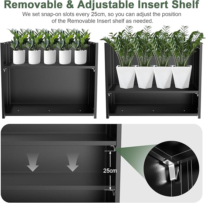 Metal Large Planter Box 38" L x 13" W x 30" H, Heavy Duty Tall Rectangle - Image 4